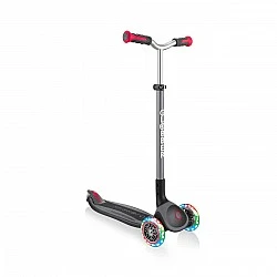 Scooter Globber Master Lights 3 τροχών, μαύρο και κόκκινο