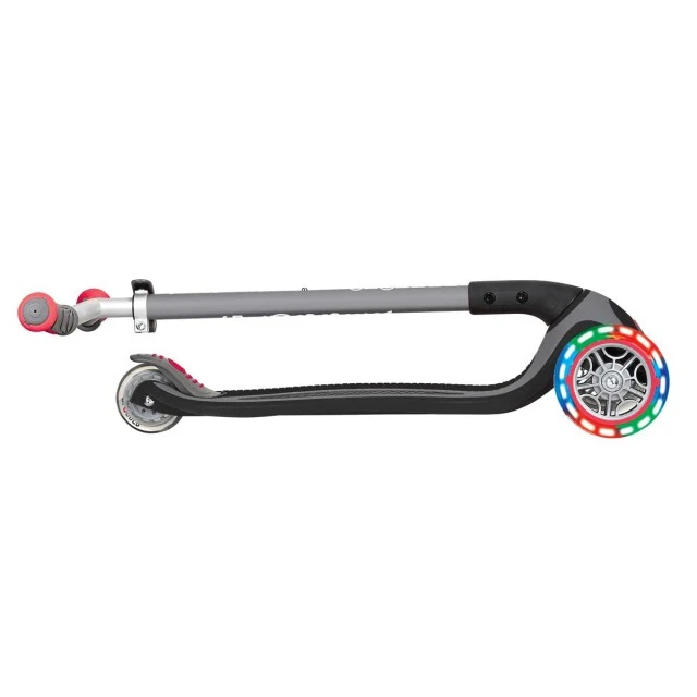 Scooter Globber Master Lights 3 τροχών, μαύρο και κόκκινο