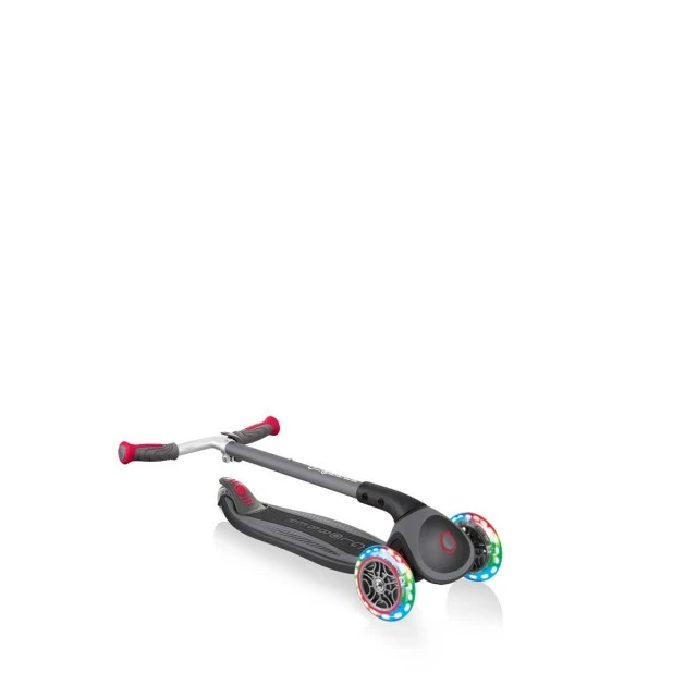 Scooter Globber Master Lights 3 τροχών, μαύρο και κόκκινο