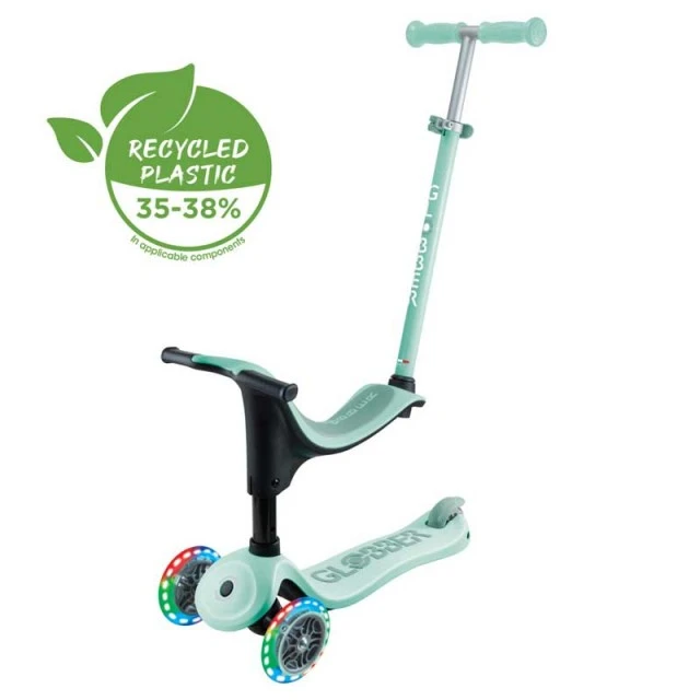 Σκούτερ με κάθισμα 4 σε 1 GLOBBER GO UP SPORTY LIGHT - πράσινο της μέντας