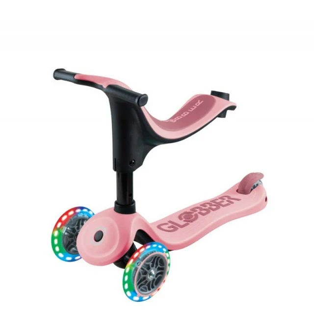 Σκούτερ με κάθισμα 4 σε 1 GLOBBER GO UP SPORTY LIGHT - παστέλ ροζ