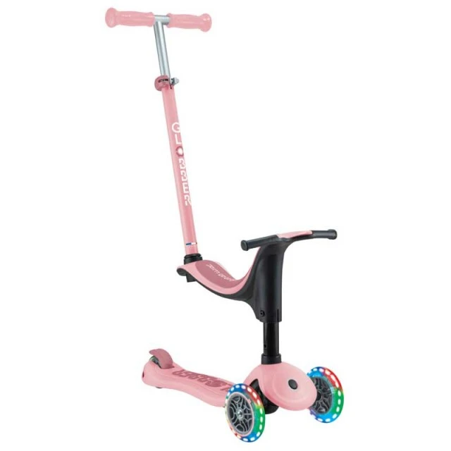 Σκούτερ με κάθισμα 4 σε 1 GLOBBER GO UP SPORTY LIGHT - παστέλ ροζ