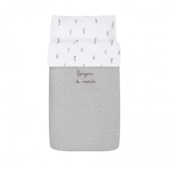 Σετ σεντόνια Petit Praia SNOOPS GRIS 60x120