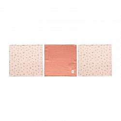 Bebe-Jou 3 τεμ. Υφασμάτινες πάνες προσώπου 32x32cm Wish Pink