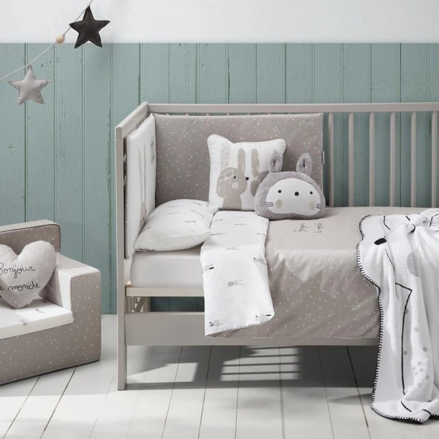 Σετ σεντόνια Petit Praia SNOOPS GRIS 60x120