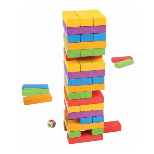 Ξύλινη έγχρωμη στοιβαζόμενη κούκλα - Jenga