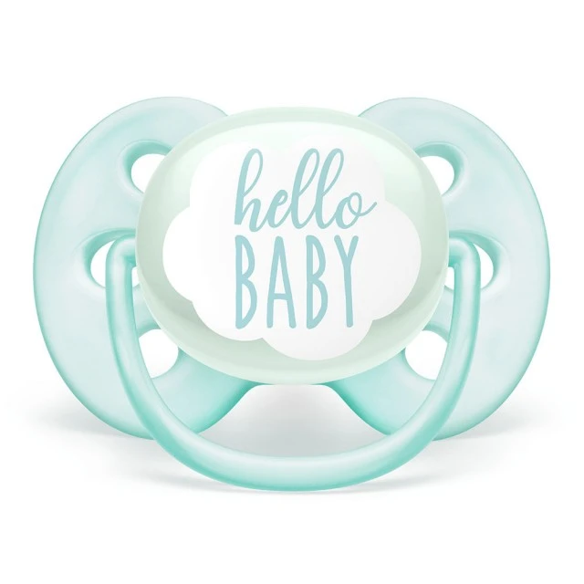 Πιπίλες Ultra Soft 0-6m μπλε με διακόσμηση Boat και Hello