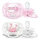 Πιπίλες Ultra Soft 0-6m σε ροζ χρώμα με Swan ντεκόρ και γράμματα
