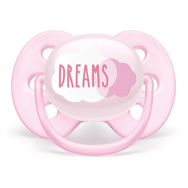 Πιπίλες Ultra Soft 0-6m σε ροζ χρώμα με Swan ντεκόρ και γράμματα