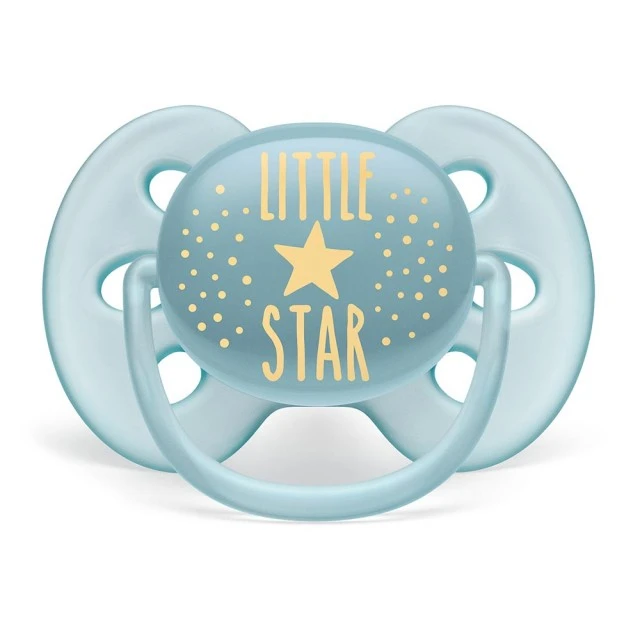 Πιπίλες Ultra Soft 6-18m σε μπλε χρώμα με επιγραφή και αστέρι