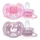 Πιπίλες Ultra Soft 6-18m ροζ με διακόσμηση Swan and Princess