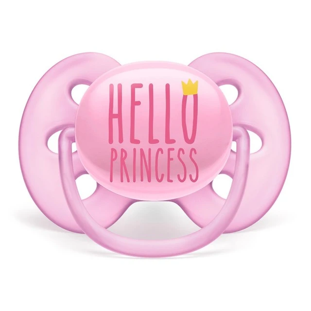 Πιπίλες Ultra Soft 6-18m ροζ με διακόσμηση Swan and Princess
