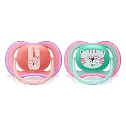 Πιπίλες Ultra Air 18m+ με διακόσμηση Tiger and Rabbit