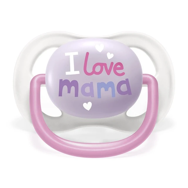 Πιπίλες Ultra Air Happy 0-6m ροζ με Butterfly and Love ντεκόρ