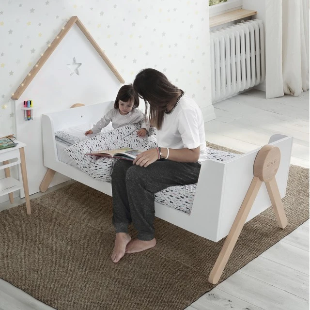 Παιδικό κρεβάτι MICUNA Transforming BIG SWING COT, 70/140 cm - λευκό/σκανδιναβικό