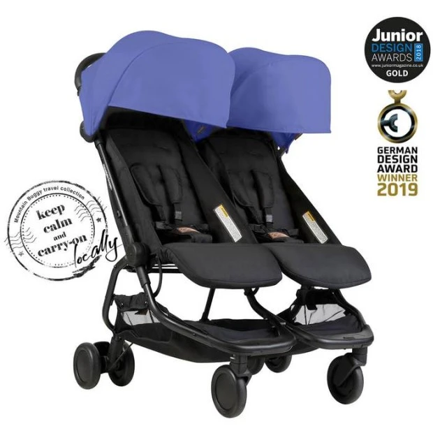 Mountain Buggy Καρότσι για δύο παιδιά Nano DUO Nautical (μαύρο και μπλε)