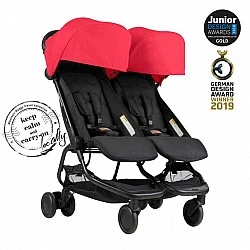 Mountain Buggy Καρότσι για δύο παιδιά Nano DUO Ruby (μαύρο και κόκκινο)