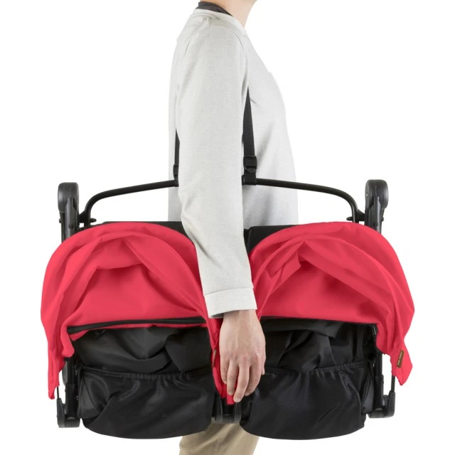 Mountain Buggy Καρότσι για δύο παιδιά Nano DUO Ruby (μαύρο και κόκκινο)