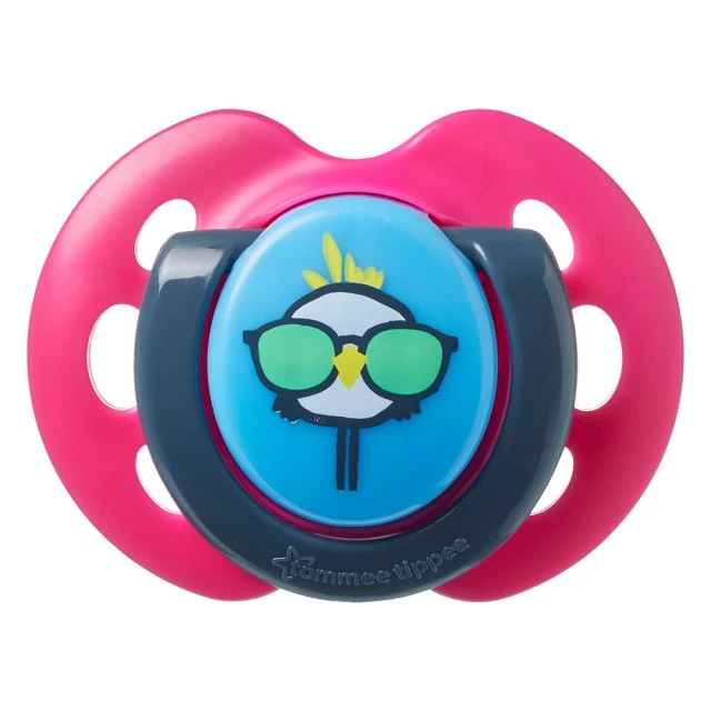 Tommee Tippee ορθοδοντικές πιπίλες FUN STYLE, 0-6μ, 2 τεμ., Γάτα/Κοτόπουλο