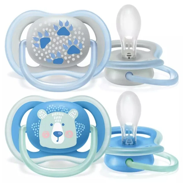 Πιπίλες Ultra Air Animals 0-6m με διακόσμηση ελέφαντα και πιγκουίνο