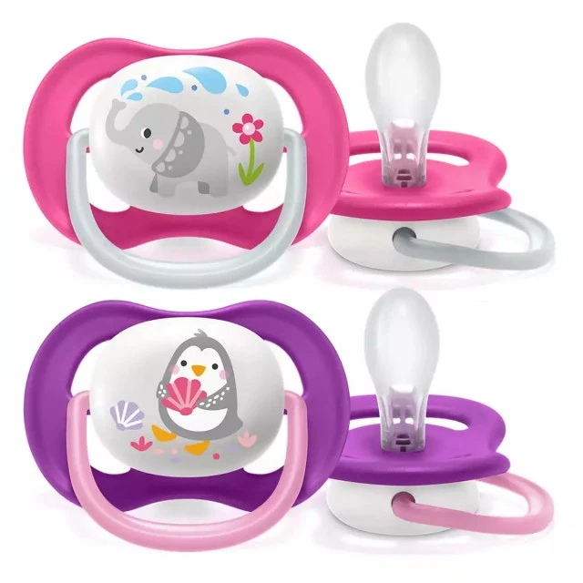 Πιπίλες Ultra Air Animals 6-18m με διακόσμηση ελέφαντα και πιγκουίνο
