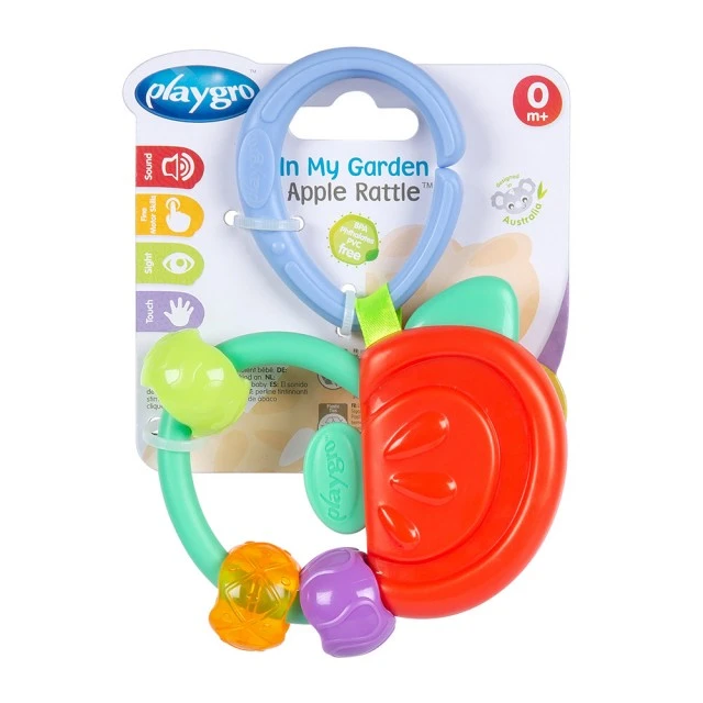 PLAYGRO Κουδουνίστρα μήλο, 0μ+