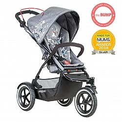 Phil & Teds Stroller Sport V5 για ένα ή γεννημένα παιδιά, γκράφιτι