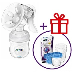 Χειροκίνητη αντλία μητρικού γάλακτος Comfort + GIFT 5 δοχεία VIA SCF330/20+619