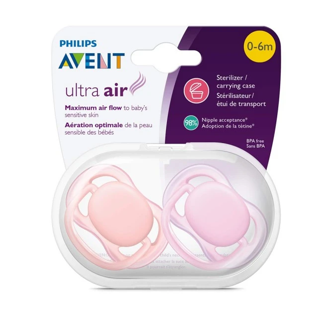Πιπίλες Ultra Air 0-6m ροζ