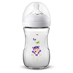 Μπουκάλι Natural 260 ml 1m+ με ντεκόρ Hippo