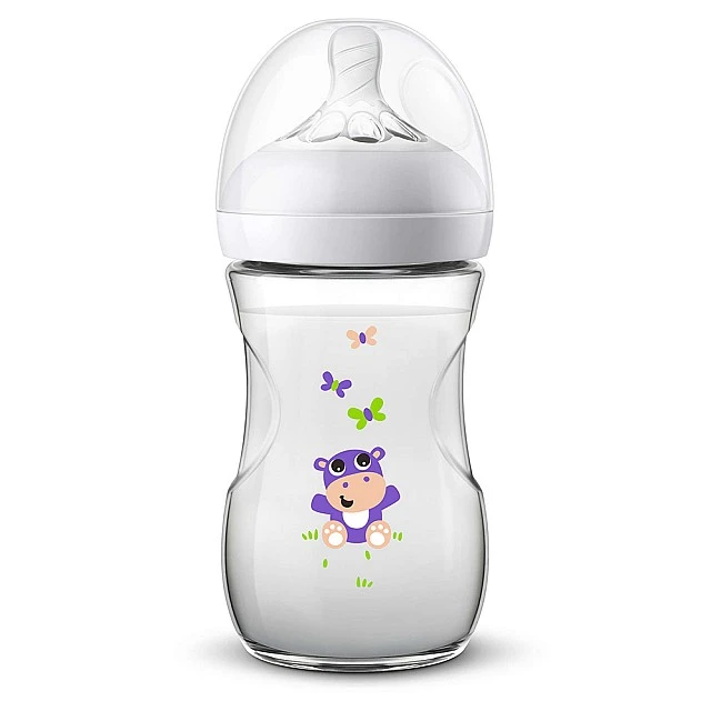 Μπουκάλι Natural 260 ml 1m+ με ντεκόρ Hippo