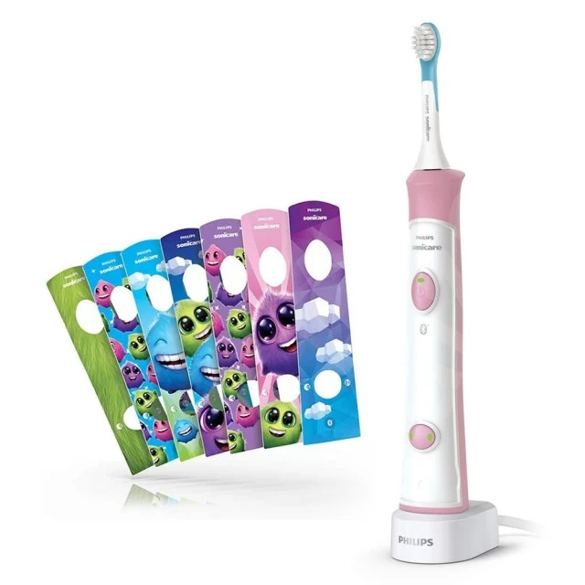 Παιδική οδοντόβουρτσα ForKids με ροζ χρώμα Bluetooth με 2 κεφαλές