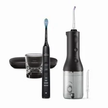 Σετ Oral shower Power Flosser 3000 και Ultrasonic οδοντόβουρτσα DiamondClean 9000, HX3866/43, μαύρο