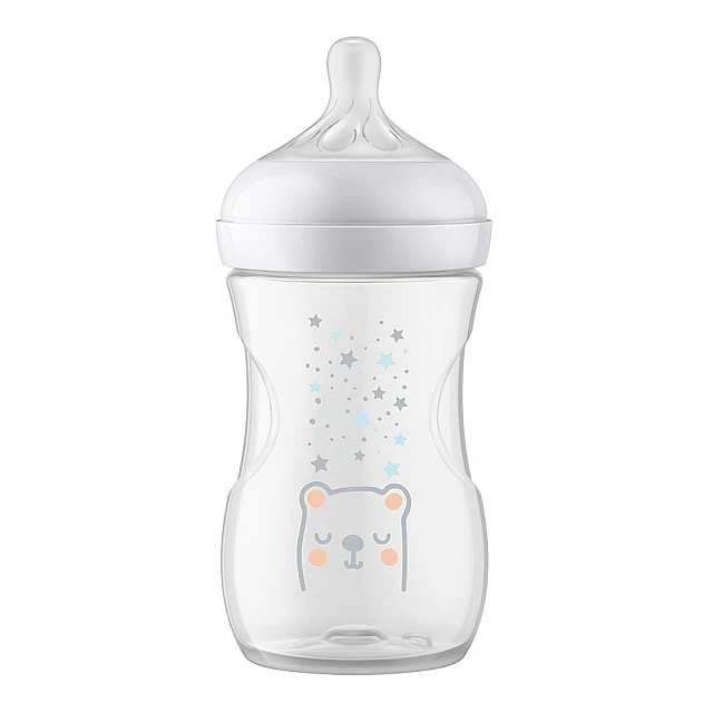 Μπουκάλι Natural Response με βαλβίδα AirFree 260 ml 1m+ Αστέρια και ντεκόρ αρκούδας