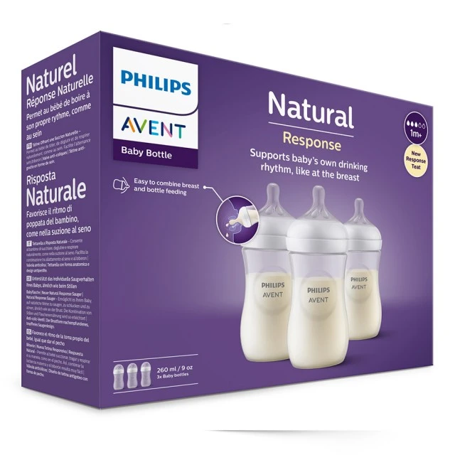 Комплект 3 бр. шишета Natural Response 260 мл 1м+