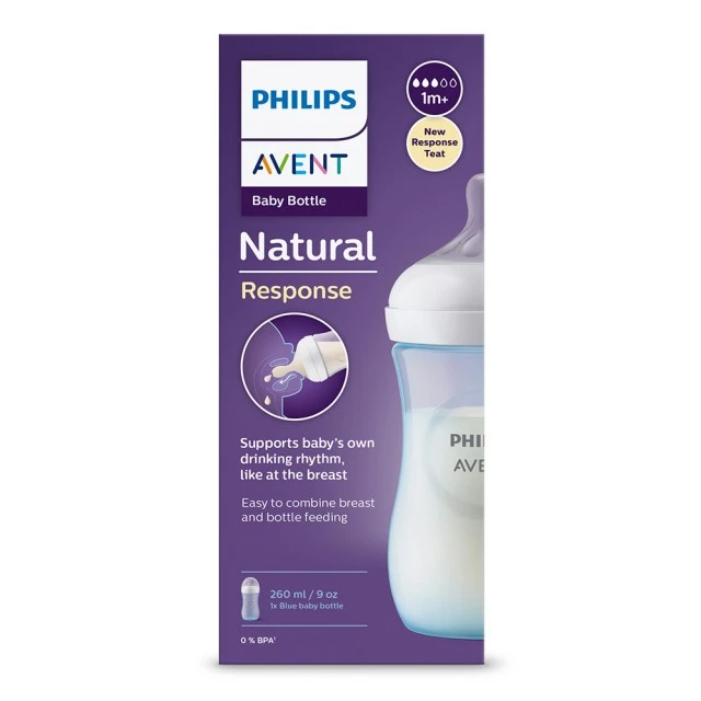 Μπιμπερό Natural Response 260 ml 1m+ μπλε
