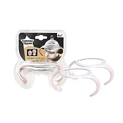 Tommee Tippee Λαβές για μπουκάλια και φλιτζάνια, 4 m+, 2 τεμ/συσκευασία, Ροζ