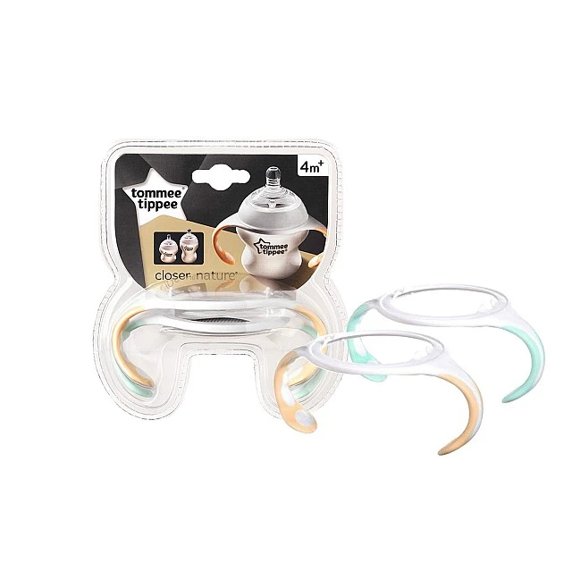 Tommee Tippee Handles για μπουκάλια και φλιτζάνια, 4m+, 2 τεμ/συσκευασία, πράσινο και πορτοκαλί