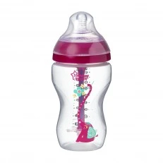 Tommee Tippee μπιμπερό Advanced Anti-Colic 3μ+, 340 ml, ροζ με σχέδιο