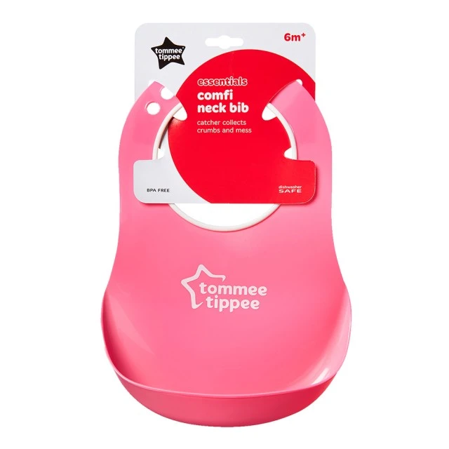 Μαλακή σαλιάρα COMFI BIB 6m+, ροζ
