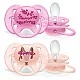 Πιπίλες Ultra Soft 6-18m ροζ με διακόσμηση λουλουδιών και σκίουρου