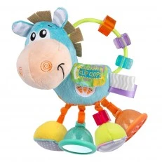 Απαλή βελούδινη κουδουνίστρα PLAYGRO The Horse Hop Trop, με 6 δραστηριότητες, 3m+, Μπλε