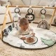 Active gymnastics Tiny Love Luxe Gymini από τη σειρά Black&White Décor, με στρογγυλό πατάκι διαμέτρου 92 cm, ξύλινη καμάρα και επιλογή 6 παιχνιδιών, 0m+