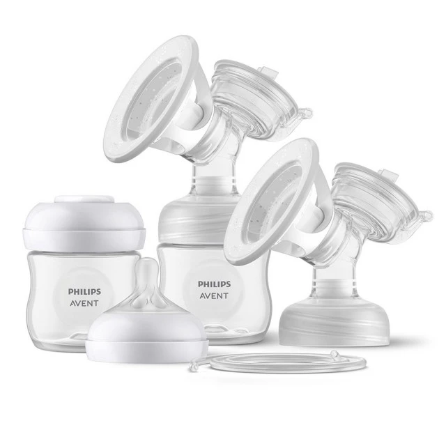 Διπλή ηλεκτρική αντλία Philips AVENT Natural Motion Advanced SCF395/31 με 2 τεμ. φιάλες πολυπροπυλενίου 125 ml με θηλή Natural Response 0m+, 5 τεμ. σακουλάκια μητρικού γάλακτος και 4 τεμ. υλικό παραγεμίσματος