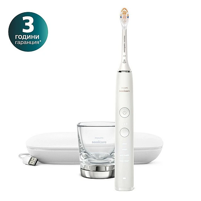 Ηλεκτρική βούρτσα Sonic Philips Sonicare DiamondClean 9000 HX9911/19, με κεφαλή all-in-one A3 Premium, 4 λειτουργίες, 3 εντάσεις, Θήκη φόρτισης USB, Bluetooth