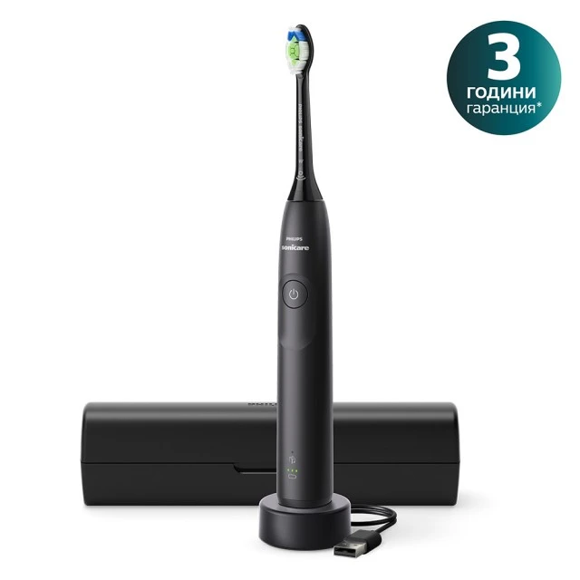 Επαναφορτιζόμενη οδοντόβουρτσα Philips Sonicare HX7101/02 σειρά 5300 με ηχητική τεχνολογία Next-Generation, 1 режим βουρτσίσματος, 2 εντάσεις, αισθητήρας πίεσης, κεφαλή W2 Optimal White, θήκη ταξιδιού