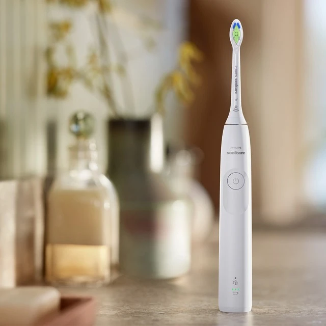 Επαναφορτιζόμενη οδοντόβουρτσα Philips Sonicare HX7108/02 σειρά 5300 με ηχητική τεχνολογία Next-Generation, 1 режим βουρτσίσματος, 2 εντάσεις, αισθητήρας πίεσης, κεφαλή W2 Optimal White