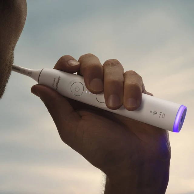 Ηλεκτρική οδοντόβουρτσα Philips Sonicare HX7400/06 σειρά 6100 με τεχνολογία ήχου επόμενης γενιάς, 2 λειτουργίες, 3 εντάσεις, αισθητήρα πίεσης φωτός, κεφαλή S2 Sensitive, θήκη ταξιδιού