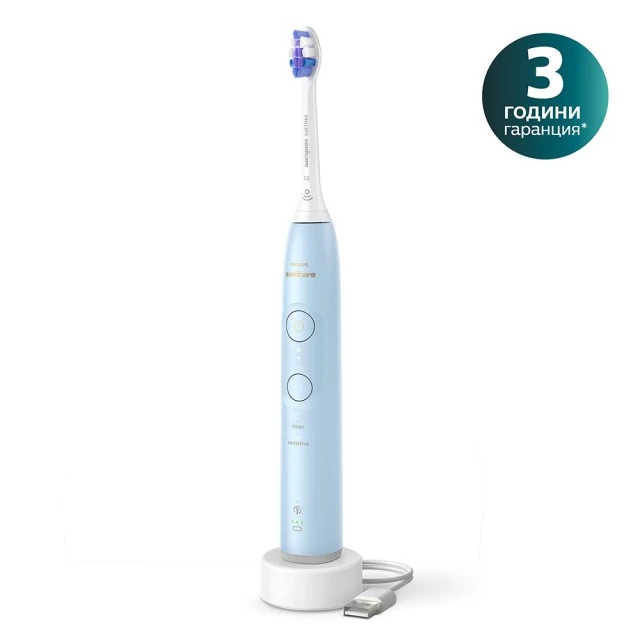 Ηλεκτρική οδοντόβουρτσα Philips Sonicare HX7406/01 σειρά 6100 με τεχνολογία ήχου επόμενης γενιάς, 2 λειτουργίες, 3 εντάσεις, αισθητήρα πίεσης φωτός, κεφαλή S2 Sensitive