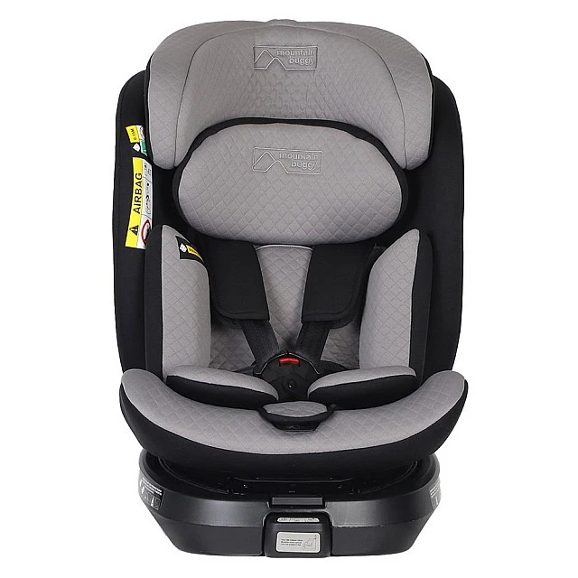 Παιδικό κάθισμα αυτοκινήτου Mountain Buggy Safe Rotate i-Size, με αφαιρούμενο μαξιλαράκι νεογέννητου, επεκτεινόμενη πλάτη, για παιδιά ύψους 40-150 cm, μαύρο-γκρι + βάση IsoFix